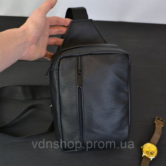 Сумка слінг для чоловіків, Сумка крос-боді середньої жорсткості крос-боді гладка AJ-58 | Зображення 5