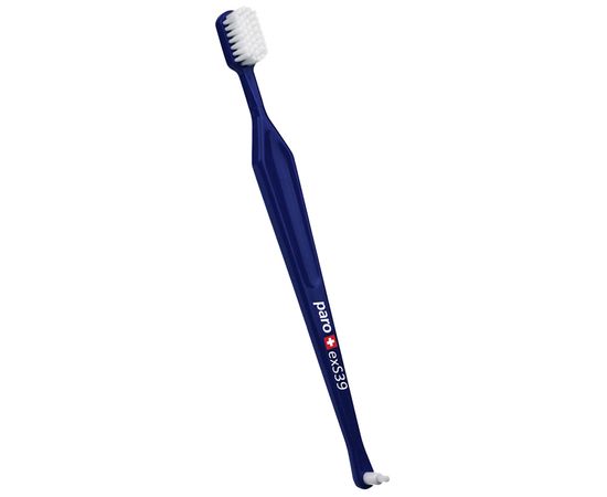 Зубна щітка ультрам’яка paro® toothbrush exS39 з монопучковою насадкою в поліетиленовій упаковці, темно-синя