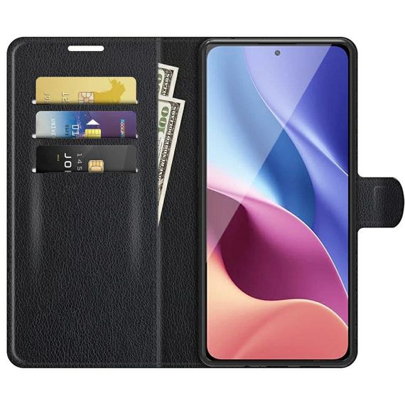 Чохол книжка з кишенями для карт на Xiaomi 11i колір Чорний | Зображення 1