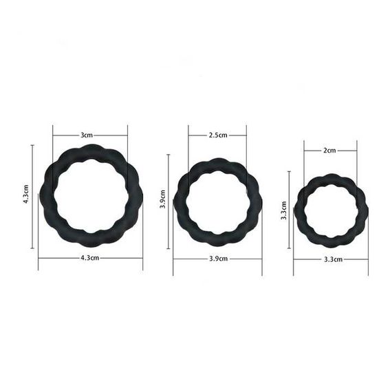 Набор эрекционных колец (3 шт) - Ребристое | Зображення 1