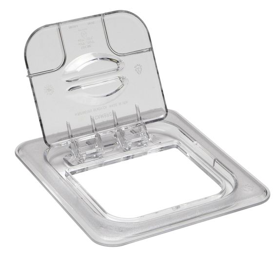 Откидывающаяся крышка с ручкой FlipLid из прозрачного поликарбоната для гастроемкости Cambro, GN 1/6 (176х162 мм)