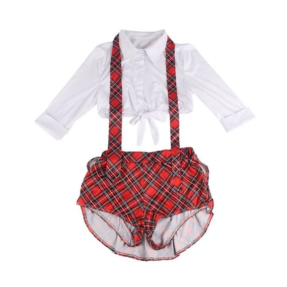 Рольовий костюм Школярки Star Night шорти з сорочкою та краватка, білий/червоний, XS/S sexstyle | Зображення 4