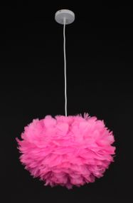 Люстра підвісна з пір'ям на 1 лампочку 27294 Білий 35-110х40х40 см.