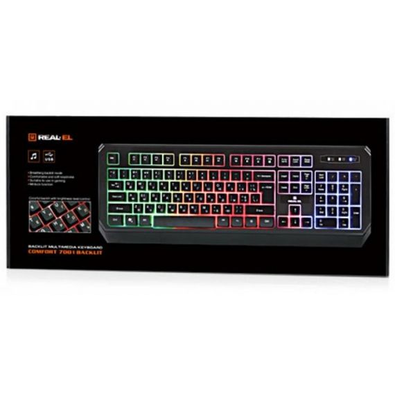 Клавіатура REAL-EL 7001 Comfort Backlit Black | Зображення 7