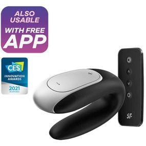 Смарт-вибратор для пар Satisfyer Double Fun (Black) с пультом ДУ Sex Aura