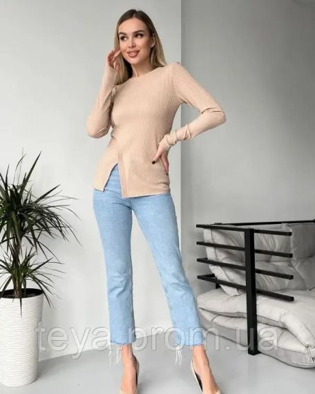 Свитер цвет бежевый размеры XL, L, M, S FI_006938 | Зображення 3