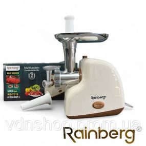 М'ясорубка електрична Rainberg RB-2319 із системою реверсу насадка куббе 3000Вт Beige UB-86