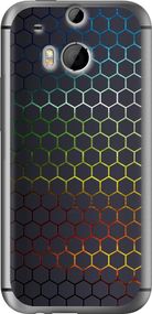 Чехол на HTC One M8 dual sim Переливающиеся соты "498u-55-17620"