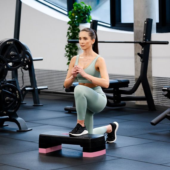 Степ-платформа Gymtek 3-х уровневая черно-розовая | Зображення 3