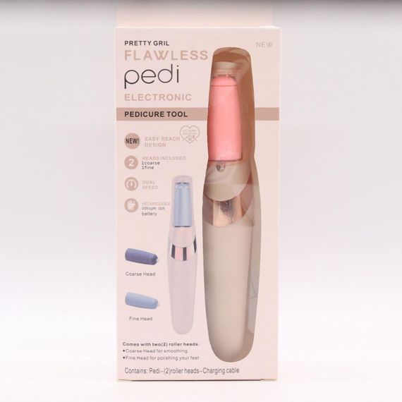 Электрическая пемза для ног, с 2 роликами, Flawless Pedi / Аккумуляторный аппарат для педикюра | Зображення 9