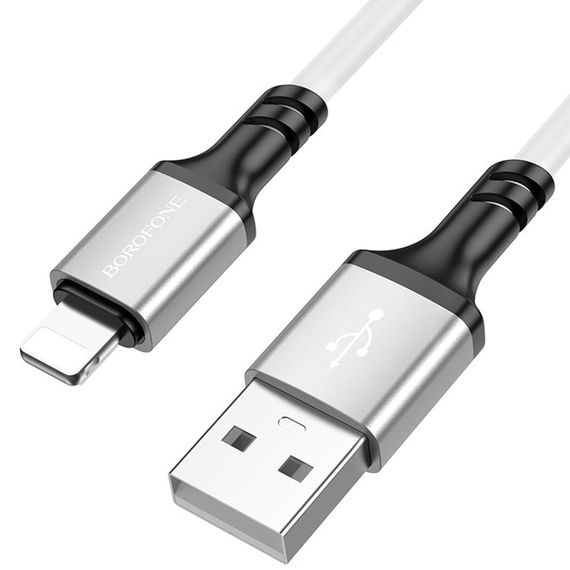 Дата кабель Borofone BX83 Famous USB to Lightning 2.4A (1m) White | Зображення 1