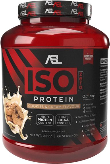 Протеїн AllSports Labs Iso Zero Protein 2 kg (Cookies Cream) (90 % isolate, zero lactose, zero sugars, aspartame free)