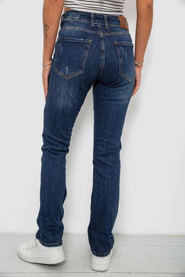 Джинси жіночі однотонні Straight fit, колір синій, 244R11489 | Зображення 3