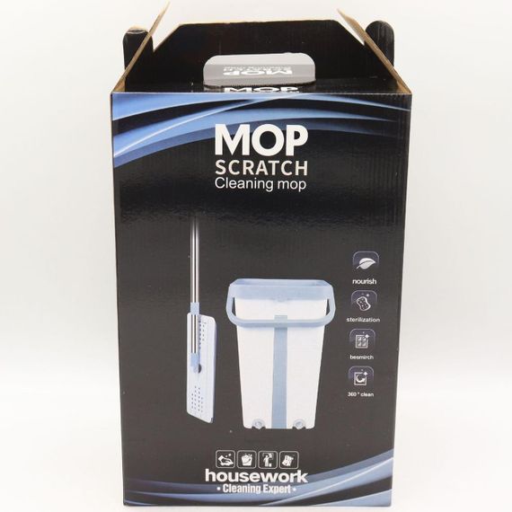 Швабра з відром 11 л, з автоматичним віджимом 2в1 Cleaning Mop + 2 насадки / Комплект для збирання / Швабра ледар для миття | Зображення 8