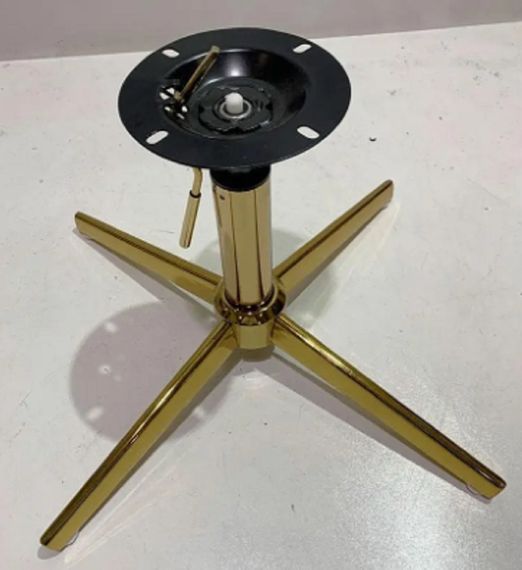 Стул с круглым сиденьем на золотой крестовине на стопах Holy GD-Modern Base Кожзам черный | Зображення 4