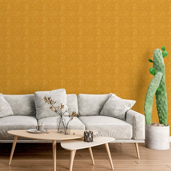 3D панель самоклеюча 700х770х3мм цегла Золота (011-3) SW-00000676 | Зображення 4