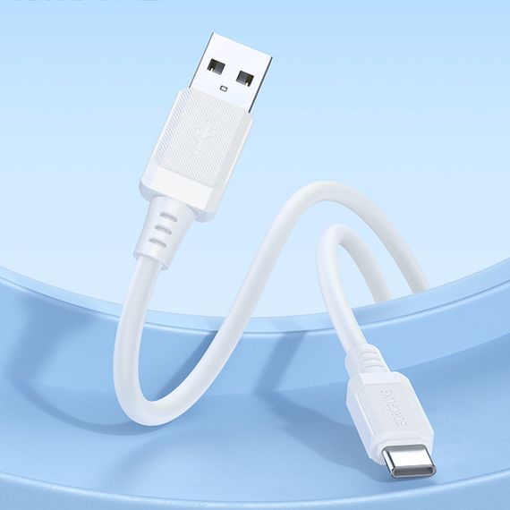 Дата кабель Borofone BX115 Lotto USB to Type-C 3A (1m) White | Зображення 2
