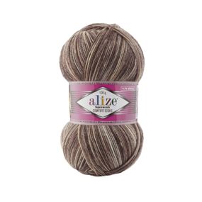 Пряжа Alize SUPERWASH COMFORT 7678 коричневий алізе супервош 75% вовна 25% поліамід