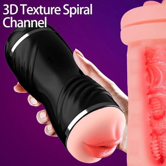 Мастурбатор з двома входами OYO - Double Pump BLACK, YQM-205 BLACK Sex Aura | Зображення 2