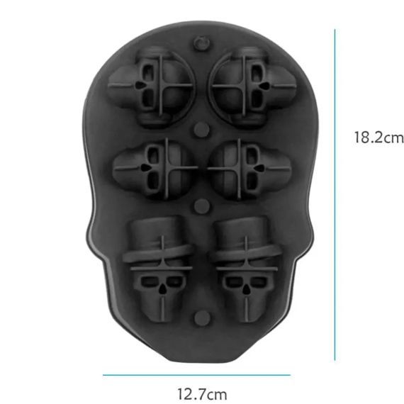 Форма харчова для льоду Череп 6 шт Силіконова форма у вигляді черепа для льоду   знижка | Зображення 4