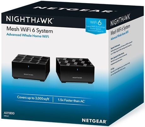WiFi-система NETGEAR Nighthawk MK62 AX1800 WiFi 6, MESH, 1xGE LAN, 1xGE WAN, черн. цв. (2шт.) (MK62-100PES) | Зображення 9