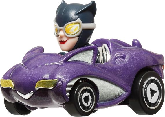 Набір із 4-ти машинок Хот Вілс Бетмен Оригінал Hot Wheels RacerVerse Batman Бетмобіль, Харлі Квінн, Робін, Жінка-Кішка | Зображення 5