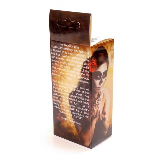 Анальний металевий золота пробка з каменем у формі серця Синій S Jewellery | Зображення 7