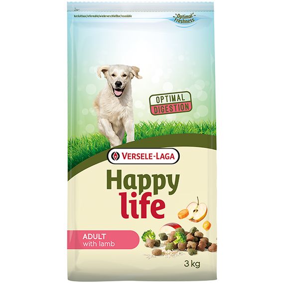 Сухий корм для собак великих порід з ягнятком Happy Life Adult with Lamb 3 кг