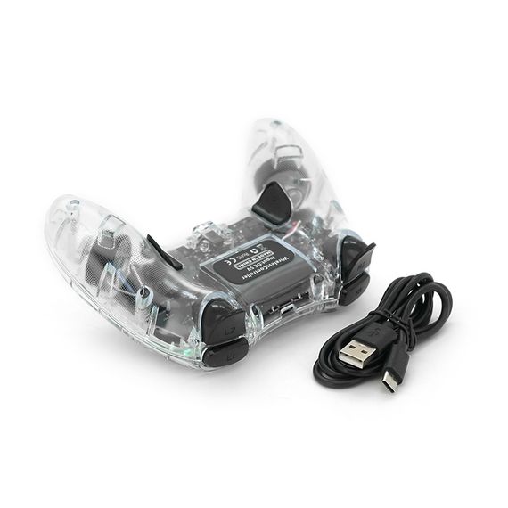 Геймпад Brazzers BR-P05 беспроводной для PS4/PC/IOS/Android DUAL Motor Vibration, BT4.0, AUX, LED light bar, Transparent, 3.7V, | Зображення 3