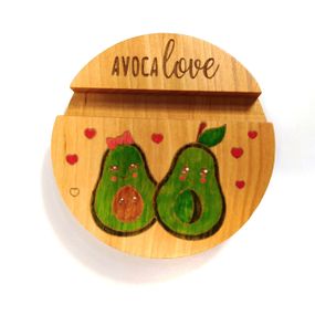 Підставка тримач під смартфон планшет Avoka love 10х10 см Майстерня містера Томаса Дерево лак