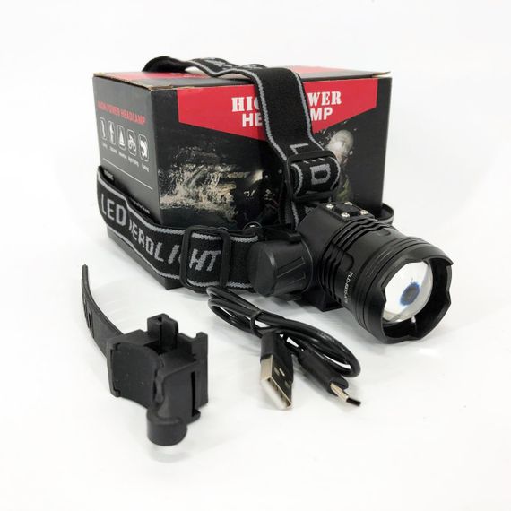 Тактичний налобний ліхтар на акумуляторі PLD-5835-P50, Налобний ліхтар з кріпленням на голову IE-61 | Зображення 1