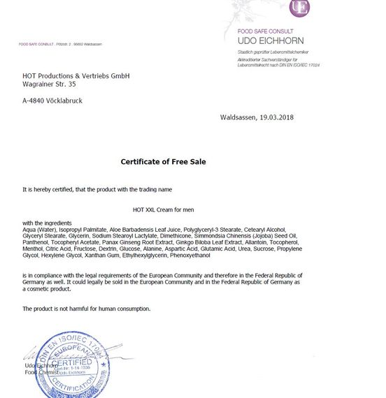 Крем, що збільшує об'єм для чоловіків Hot XXL, 50 мл Sex Aura | Зображення 2