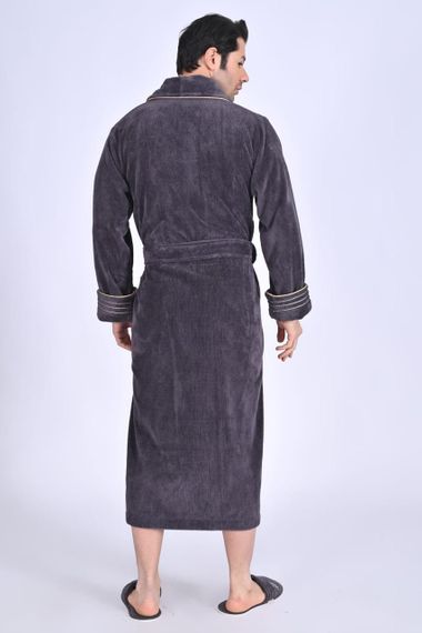 Чоловічий халат Nusa 1455 з тапочками коричневий 2XL | Зображення 4