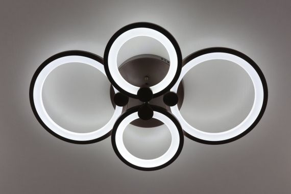 Люстра світлодіодна стельова LED світильник для квартири на стелю лед з пультом 25587 Коричневий 10х62х39 см. | Зображення 1