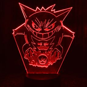 Акриловий світильник-нічник Покемон Генгар червоний tty-n001243