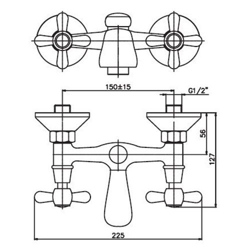 Змішувач для ванни HAIBA ODYSSEY 142 (HB0304) | Зображення 1