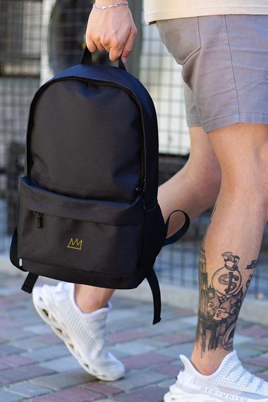 Повсякденний рюкзак шкільний Without з принтом Crown Black