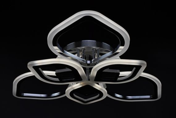 Люстра світлодіодна стельова LED світильник для квартири на стелю лед з пультом 26095 Хром 10х60х60 см. | Зображення 5