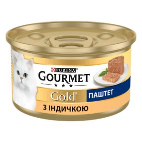 Влажный корм для котов с индейкой Gourmet Gold, 85 гр