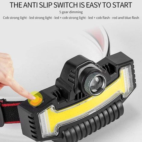 Led ліхтар на голову Bailong BL-W685-LTS+COB+RGB, Портативний світлодіодний налобний ліхтар UH-58 | Зображення 1