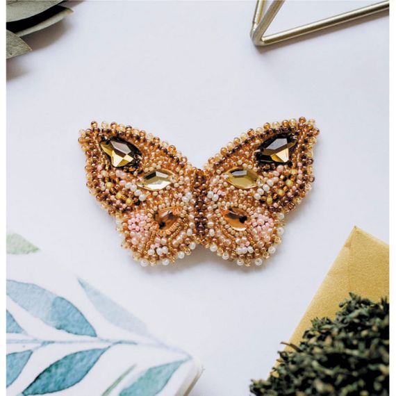 Набір для вишивання бісером прикраси "Відблиск цитрину" AD-031 на натуральному полотні | Зображення 1