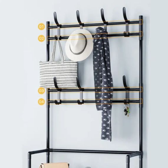 Портативна стійка для верхнього одягу, Вішалка з гачками для взуття та речей   знижка | Зображення 8