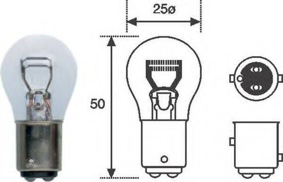 P21 5W 12 Лампа розжарювання (12V P215W) MAGNETI MARELLI 008528100000