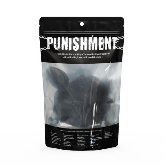 Анальна пробка з хвостом Punishment - Bunny Tail Silicone Anal Plug - Black sexstyle | Зображення 4