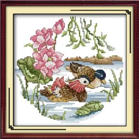 Набір для вишивання за нанесеною на канву схемою  "Together forever 2 ". AIDA 14CT printed, 26*25 см