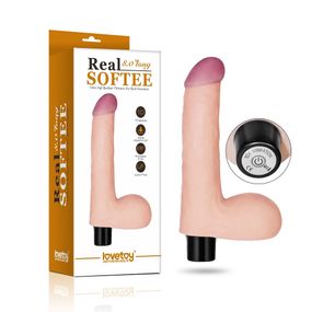 Реалістичний вібратор - Real Softee Vibrator With Balls 8" Sex Aura