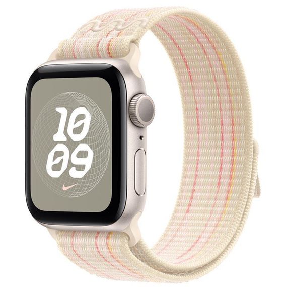 Ремінець Nylon Sport Loop для Apple Watch 42(ser.1-3)/44/45/46/49mm Starlight / Pink | Зображення 1