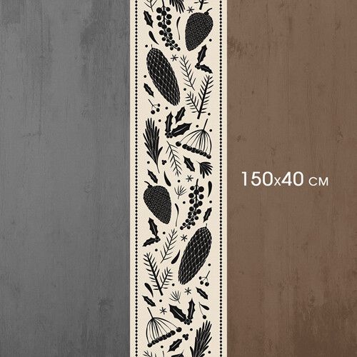 Доріжка на стіл Шишки та ягоди 150x40 см (DR__23NG033) | Зображення 1