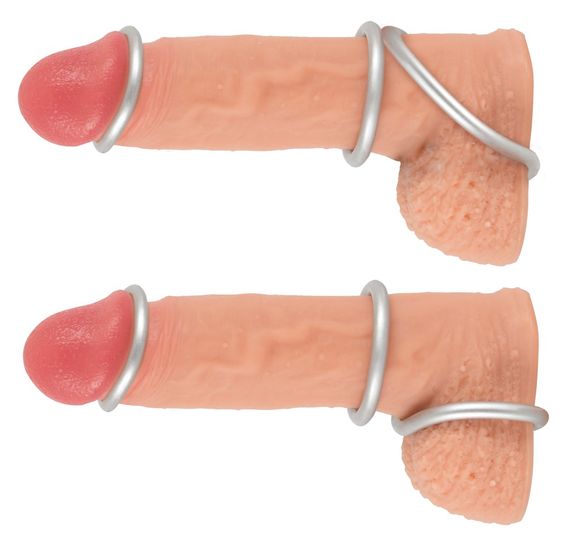 Набір ерекційних кілець - Metallic Silicone Cock Ring Set | Зображення 5