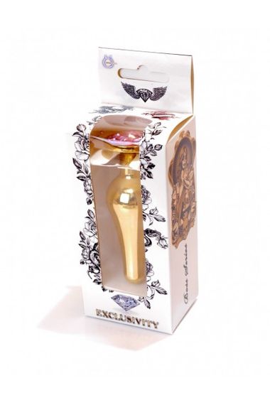 Анальна пробка з рожевим каменем Plug-Jewellery Gold BUTT PLUG-Rose | Зображення 8